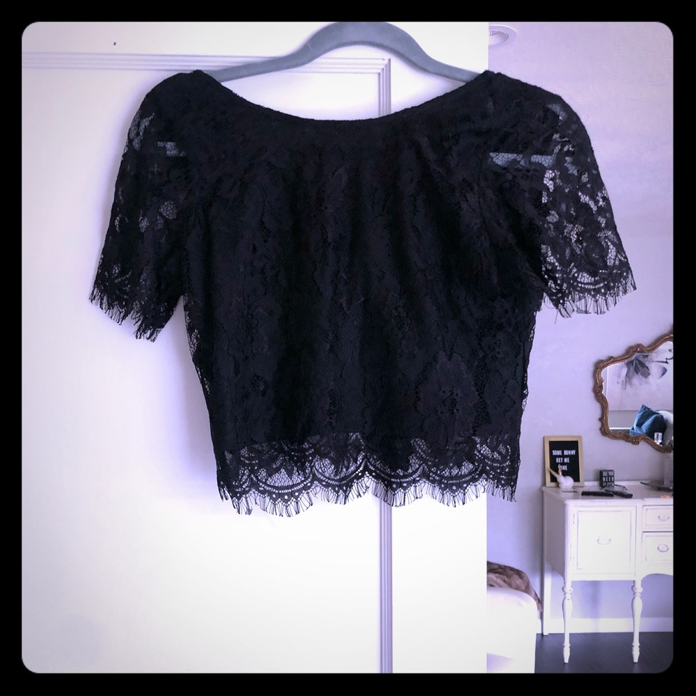 Brand New Black Lace Crop Top
